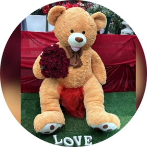 Mega Orso  con bouquet di rose